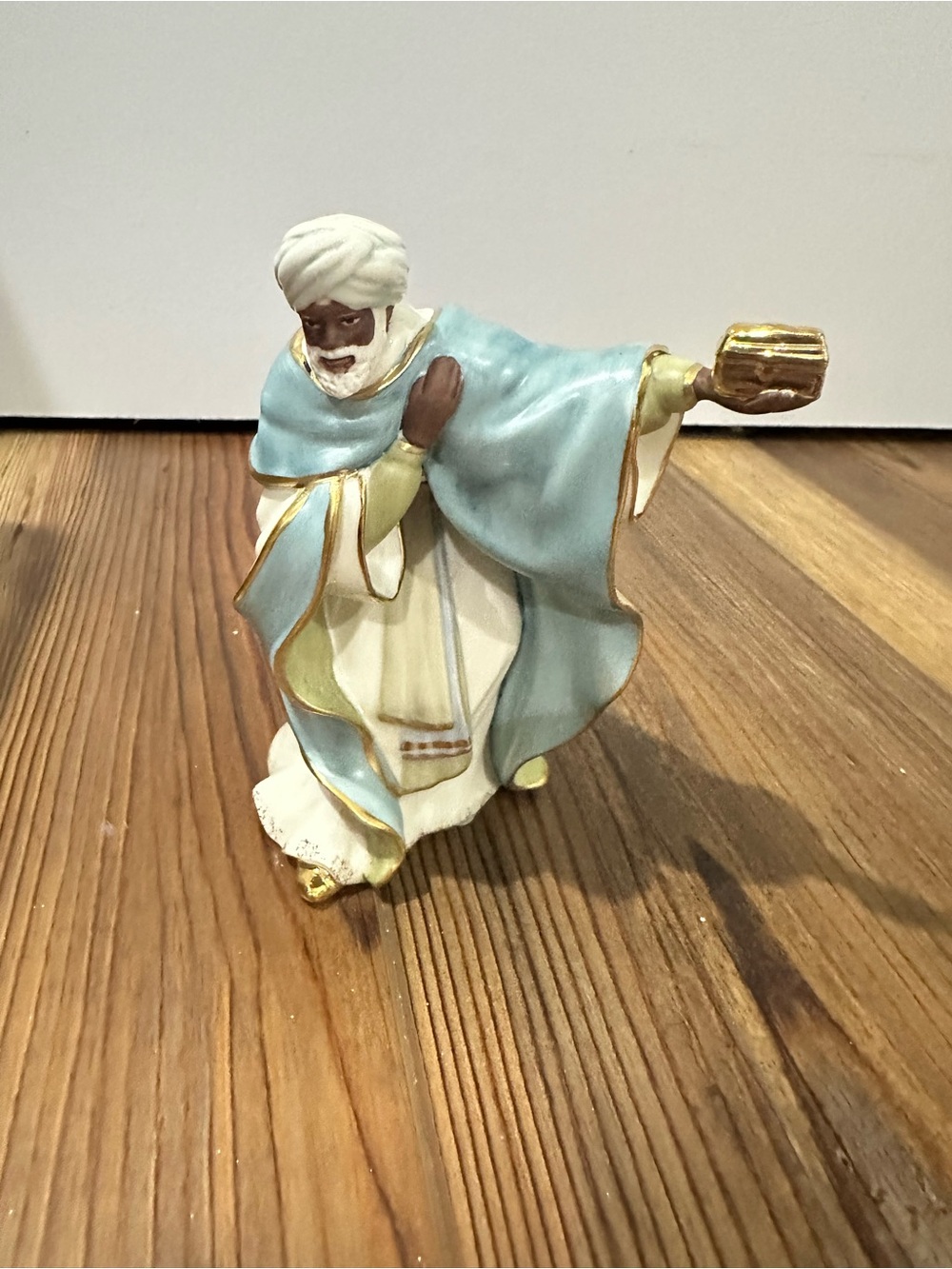 Lenox Balthazar Little Town of Bethlehem Nativity Figurine in Soft Blue and Gold